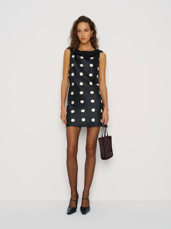 Jonelle Silk Dress - Moon Dot